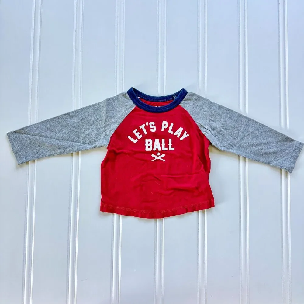 4/$10 - Children’s Place Toddler Boys Baseball Cotton Long Sleeve Shirt | 12-18